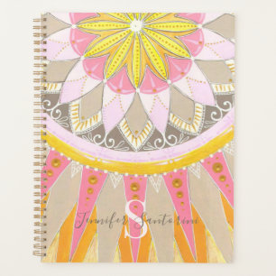 Mandala Morning Sun farbenfroher Mit Monogramm Pla Planer
