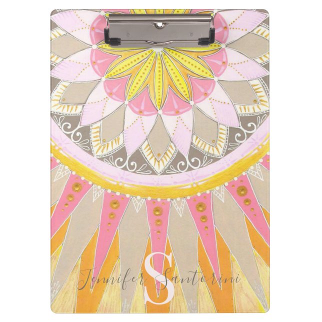 Mandala Morning Sun modische Zwischenablage Klemmbrett (Vorderseite)