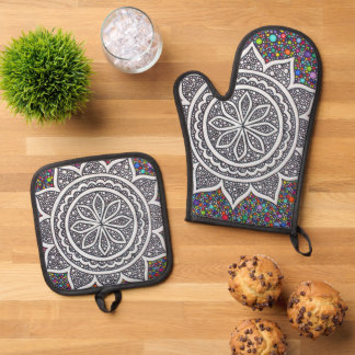 Mandala Mosaic 2025 Ofenhandschuh & Topflappen-Set
