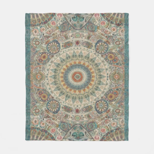 Mandala Mosaic Fleece Blanket (Vorderseite)