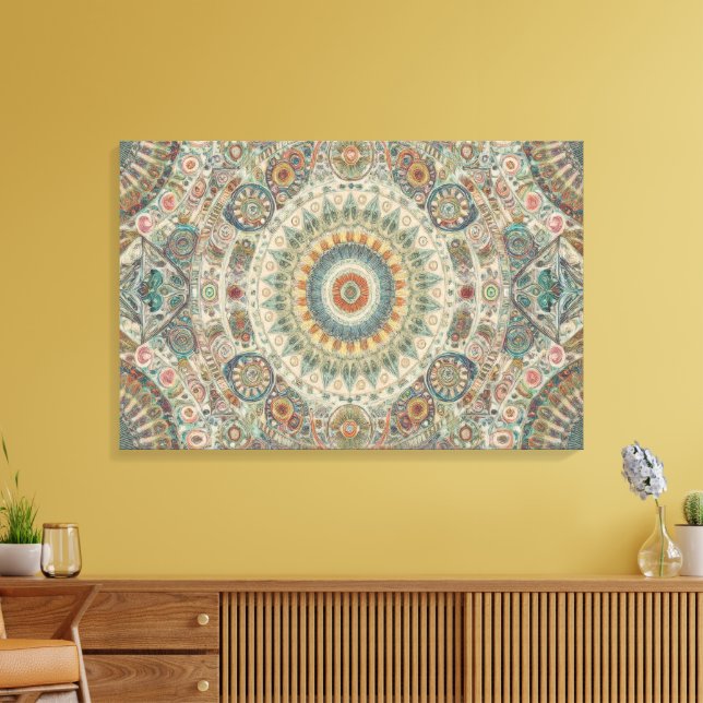 Mandala Mosaic Wall Art Leinwanddruck (Insitu (Wohnzimmer))