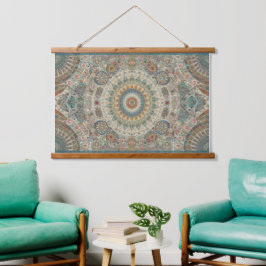 Mandala Mosaic Wandteppich Mit Holzrahmen