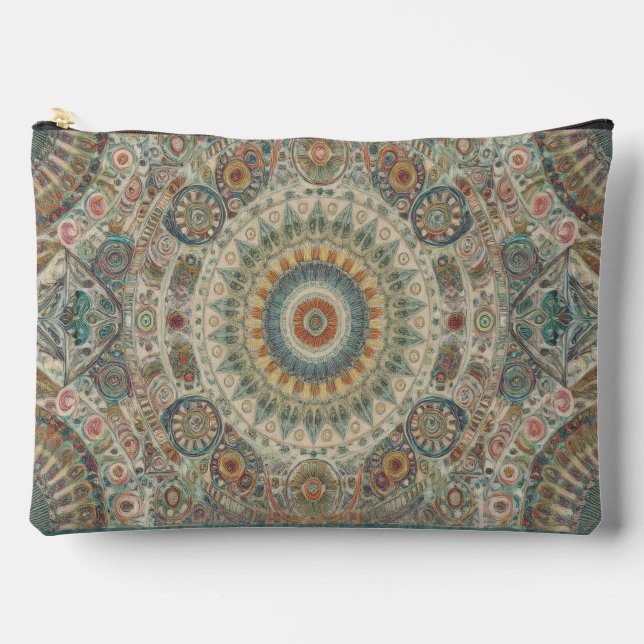 Mandala Mosaic Zippered Pouch Zubehörtasche (Vorderseite)