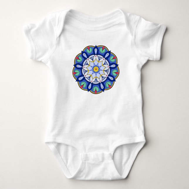 Mandala Muster 01 Baby Strampler (Vorderseite)