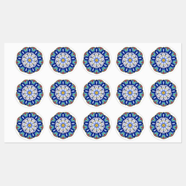 Mandala Muster 01 Etiketten (Blatt)