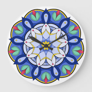 Mandala Muster 01 Große Wanduhr