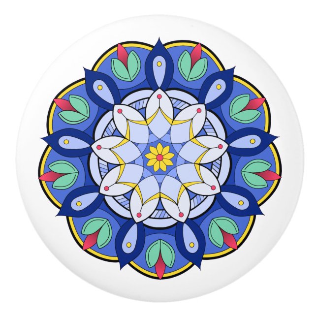 Mandala Muster 01 Keramikknauf (Vorderseite)