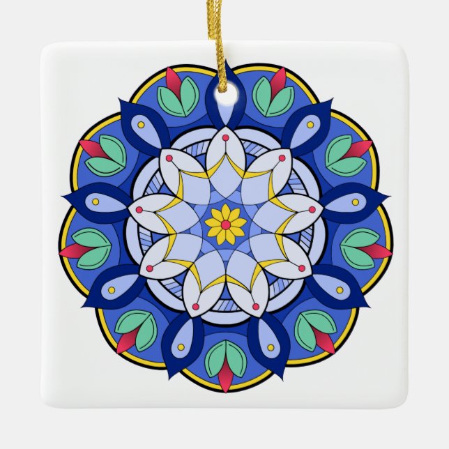 Mandala Muster 01 Keramikornament (Vorderseite)