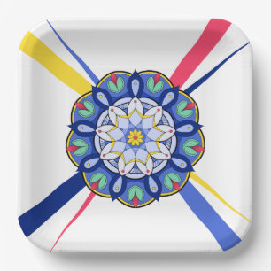Mandala Muster 01 Papierplatte Pappteller