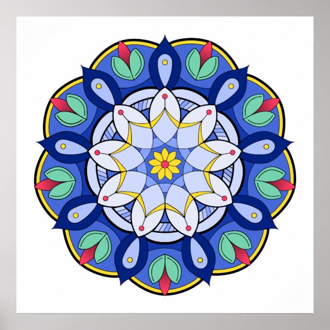 Mandala Muster 01 Poster (Vorne)