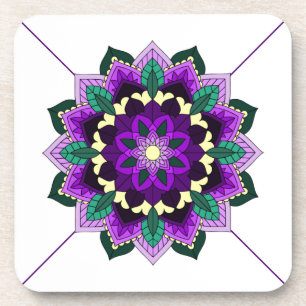 Mandala Muster 02 im lila Untersetzer
