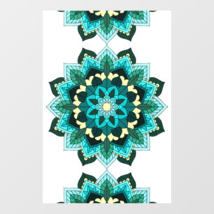 Mandala Muster 02 in aqua Fensteraufkleber