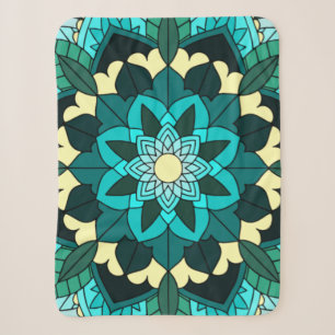 Mandala Muster 02 in aqua Sherpadecke
