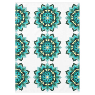 Mandala Muster 02 in aqua tablecloth Tischdecke