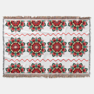 Mandala Muster 02 in der roten Throw Blanket Decke