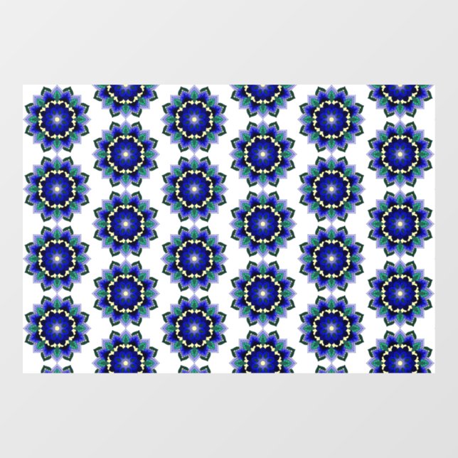 Mandala Muster 02 in dunkelblau Fensteraufkleber (Blatt)