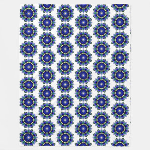 Mandala Muster 02 in dunkelblau Fleece Blanket