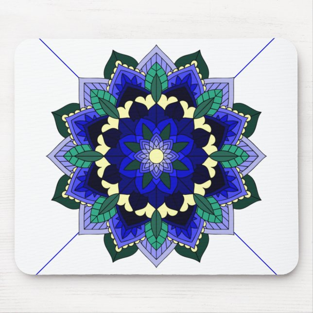 Mandala Muster 02 in dunkelblau-Maus Pad Mousepad (Vorne)