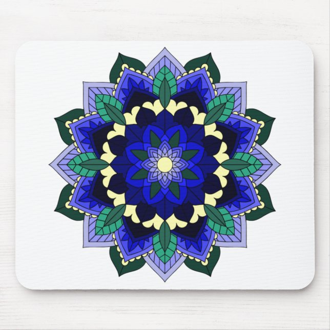 Mandala Muster 02 in dunkelblau Mousepad (Vorne)
