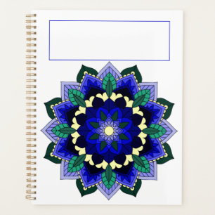 Mandala Muster 02 in dunkelblau Planer