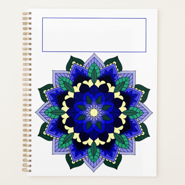 Mandala Muster 02 in dunkelblau Planer (Vorderseite)