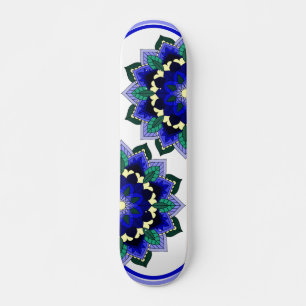 Mandala Muster 02 in dunkelblau Skateboard