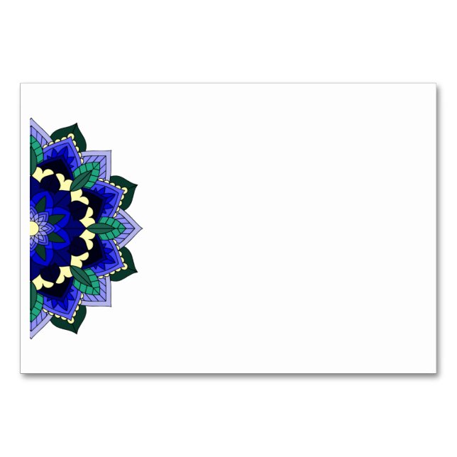 Mandala Muster 02 in dunkelblauer Tischnummer (Vorderseite)