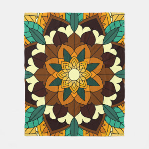 Mandala Muster 02 in gelb & tan Fleecedecke