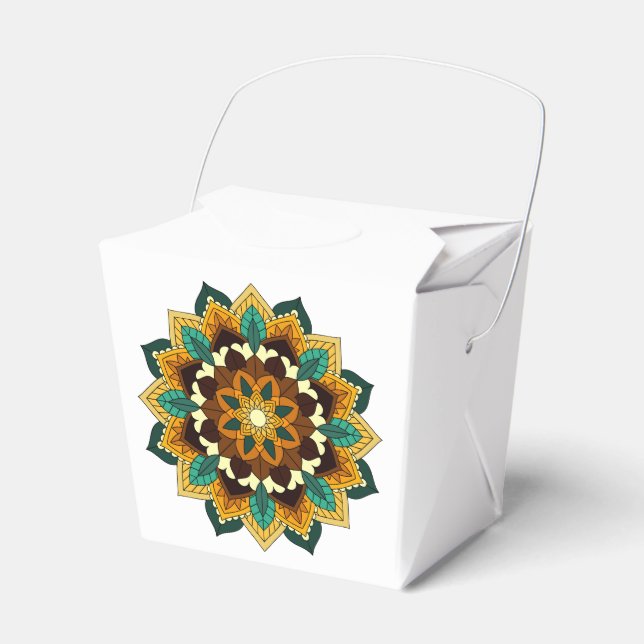 Mandala Muster 02 in gelb & tan Geschenkschachtel (Vorderseite)