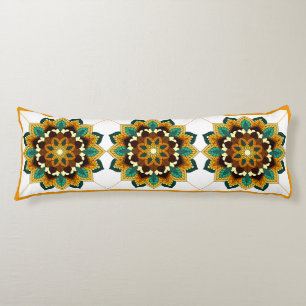 Mandala Muster 02 in gelb & tan Kissen