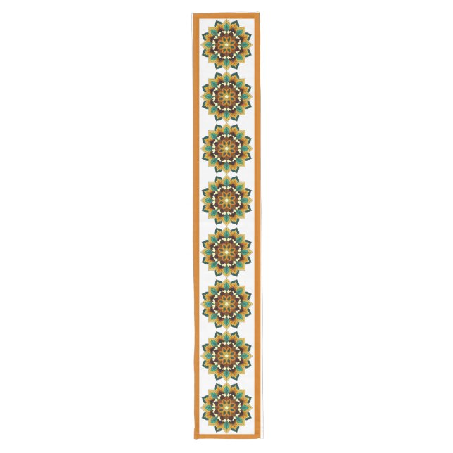 Mandala Muster 02 in gelb & tan Long Table Runn Großer Tischläufer (Vorderseite)