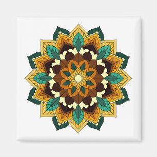 Mandala Muster 02 in gelb & tan Magnet