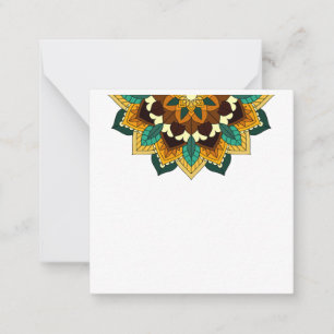 Mandala Muster 02 in gelb & tan Mitteilungskarte