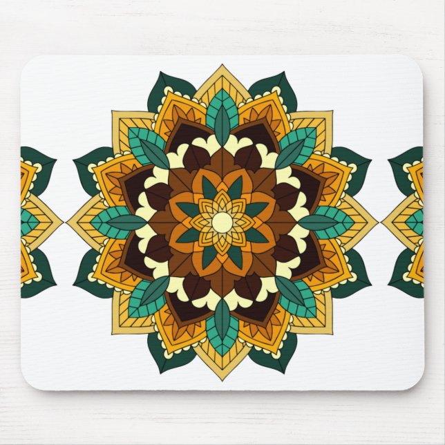 Mandala Muster 02 in gelb & tan Mousepad (Vorne)
