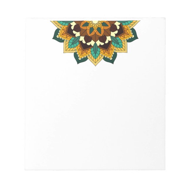 Mandala Muster 02 in gelb & tan Notizblock (Vorderseite)
