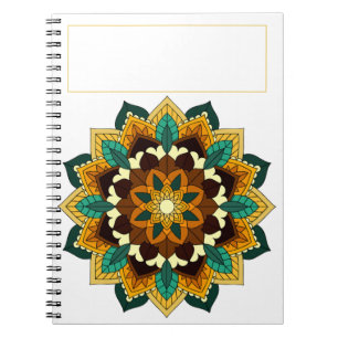 Mandala Muster 02 in gelb & tan Notizblock