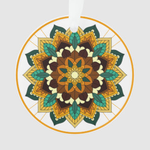 Mandala Muster 02 in gelb & tan Ornament