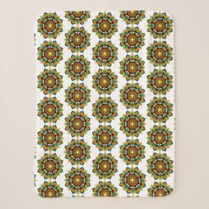 Mandala Muster 02 in gelb & tan Sherpa Blanket Sherpadecke