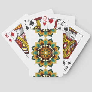 Mandala Muster 02 in gelb & tan Spielkarten