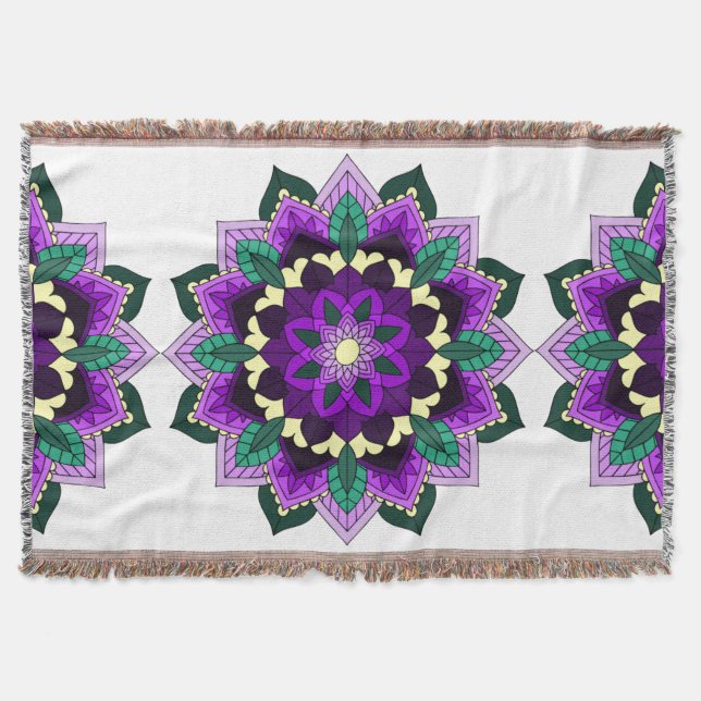 Mandala Muster 02 in lila Decke (Vorderseite)