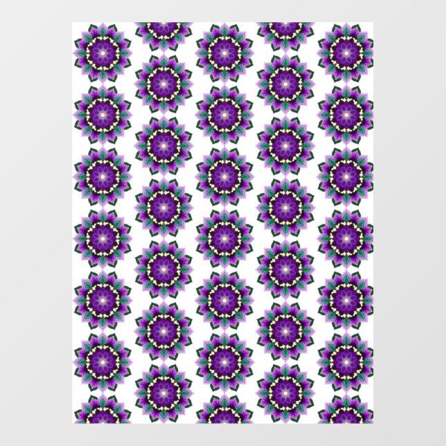 Mandala Muster 02 in lila Fensteraufkleber (Blatt)