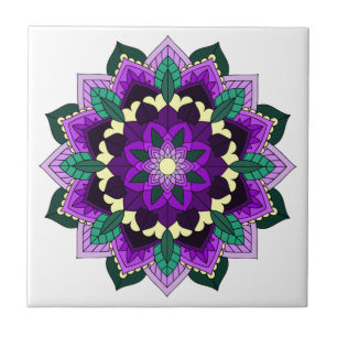 Mandala Muster 02 in lila Fliese