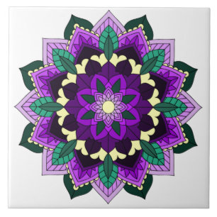 Mandala Muster 02 in lila Fliese