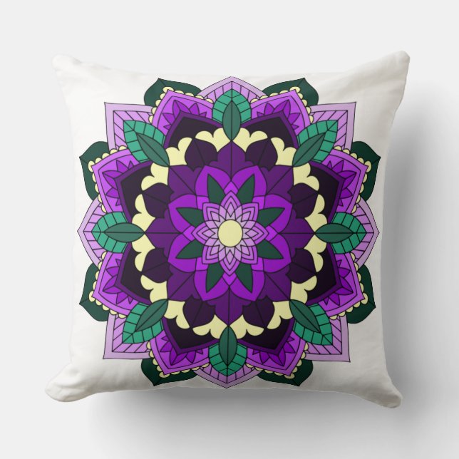 Mandala Muster 02 in lila Kissen (Vorderseite)