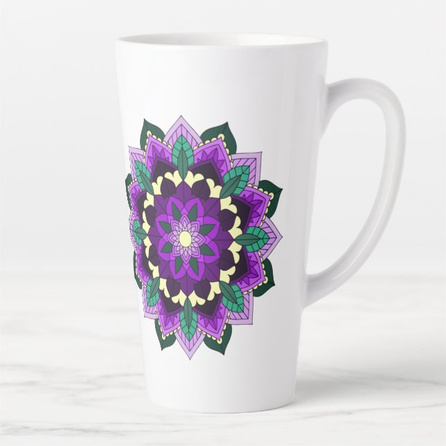 Mandala Muster 02 in lila Milchtasse (Rechts)