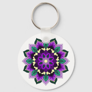 Mandala Muster 02 in lila Schlüsselanhänger