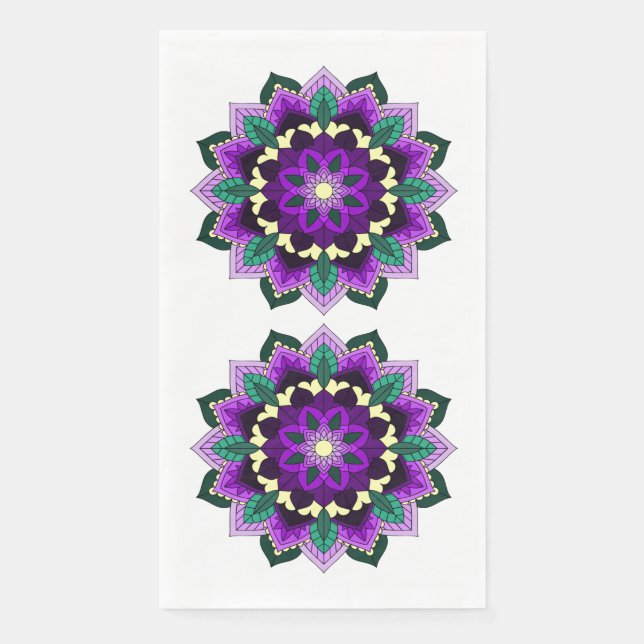 Mandala Muster 02 in lila Serviette (Vorderseite)