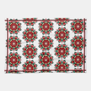Mandala Muster 02 in rot Geschirrtuch