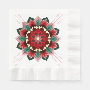 Mandala Muster 02 in rot Napkin Serviette