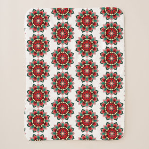 Mandala Muster 02 in rot Sherpadecke